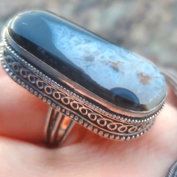 New Oversized Solar Quartz Agate 925 Silver Ring. - Picture 10 of 16